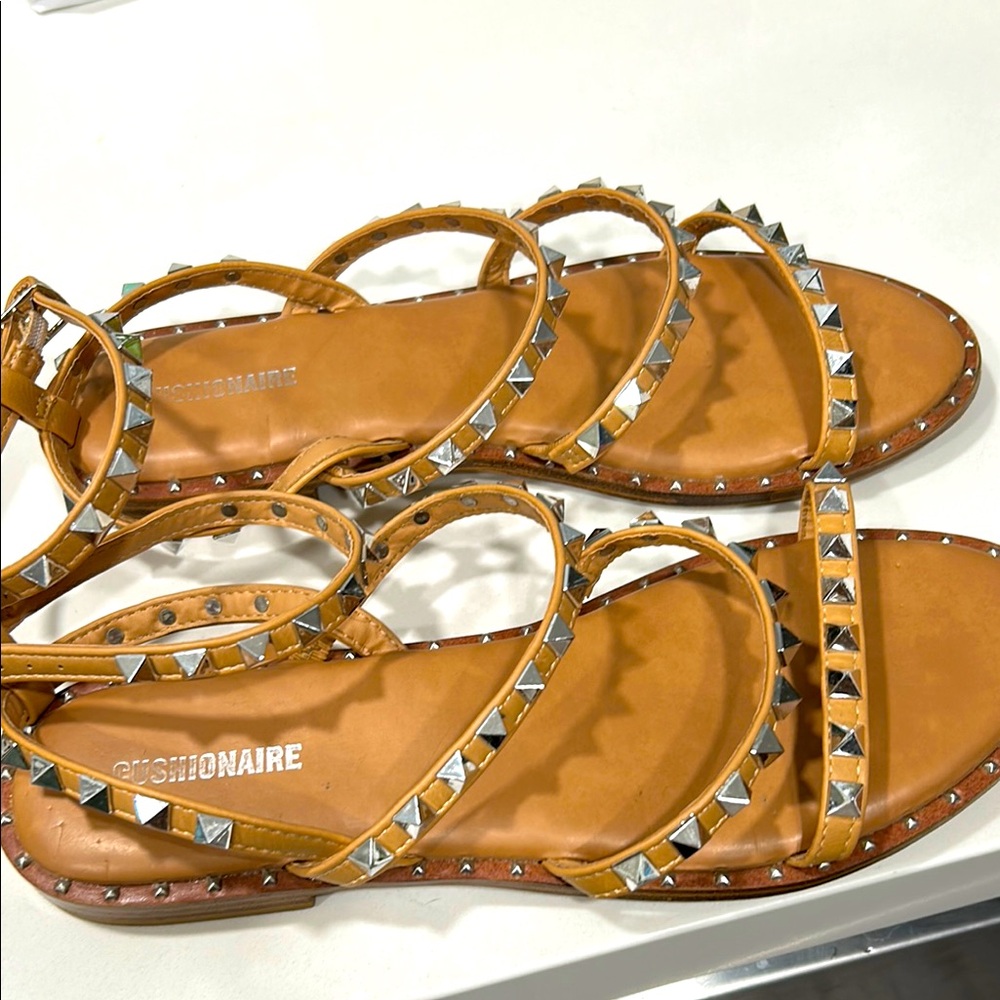 Women's Tan Studded Sandals